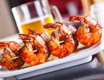 Grilled shrimp on a skewer