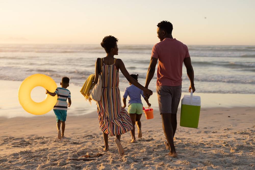 Family on Oak Island beach