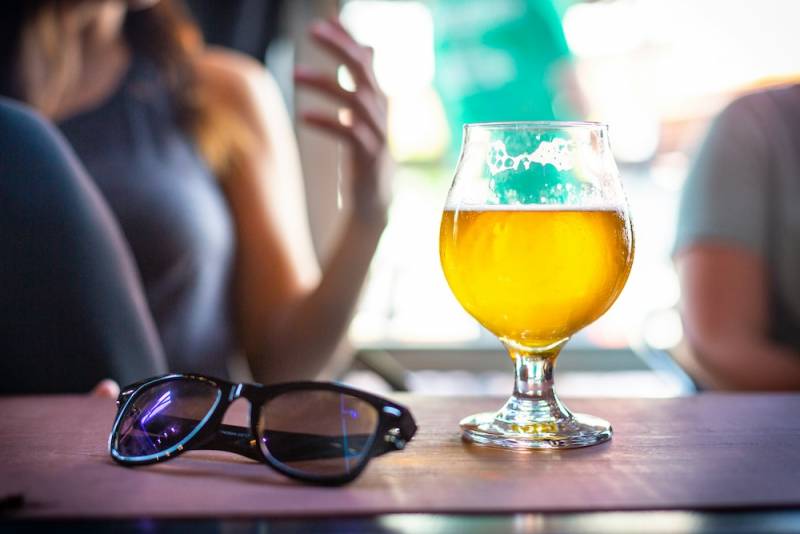 Sunglasses and beer