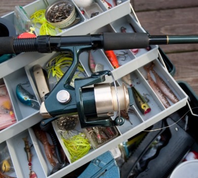 tackle box full of fishing gear | Better Beach Rentals